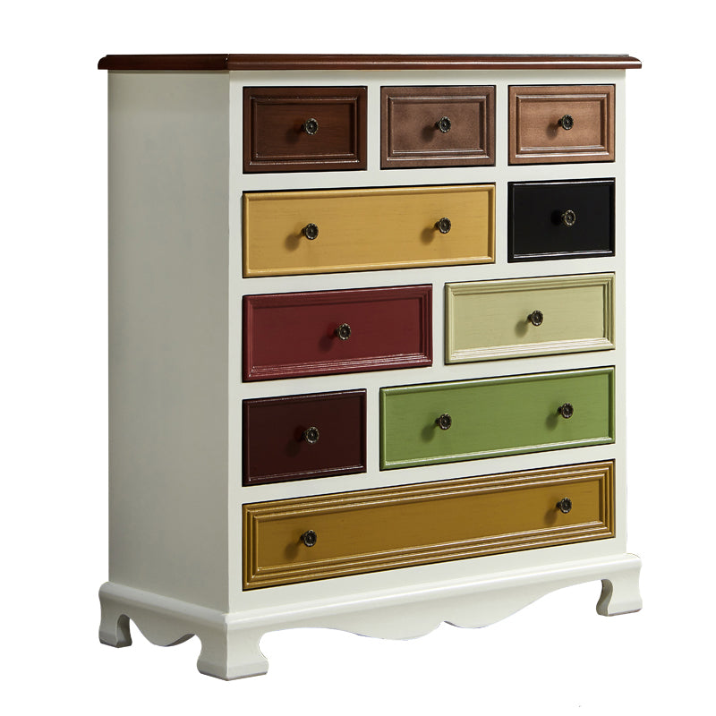 Bedroom Wooden Storage Chest Retro Storage Chest Dresser with Multi Drawers