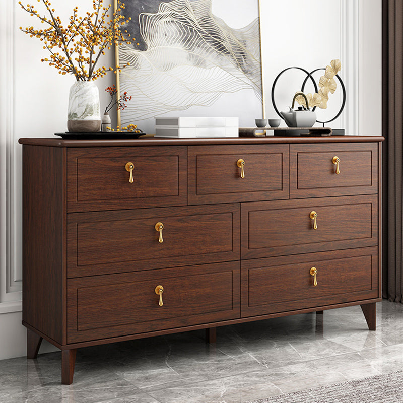 Classic Glam Wood Dresser Brown Dresser with Drawer for Bedroom
