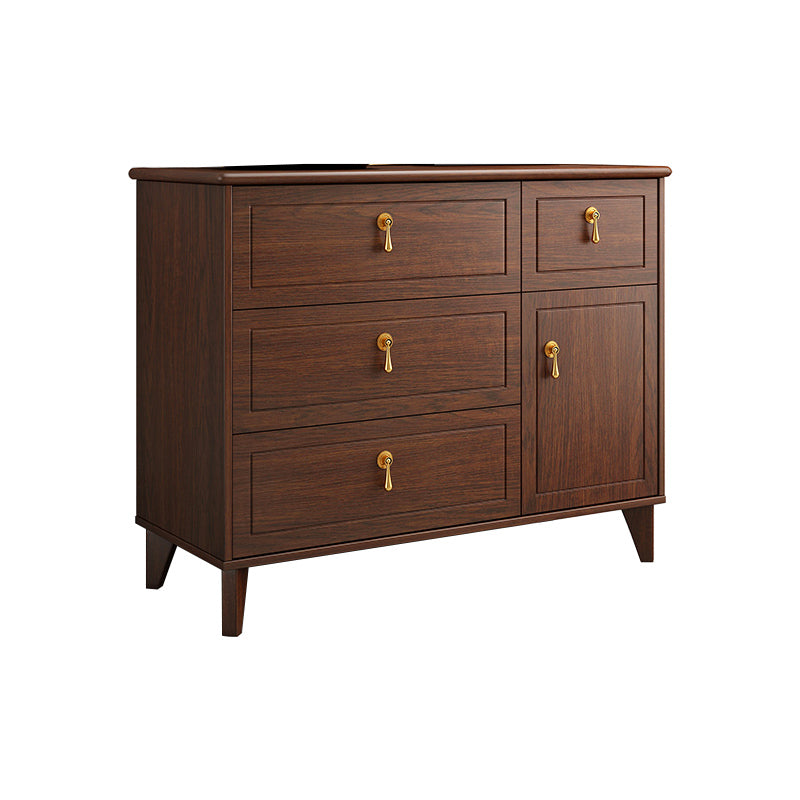 Classic Glam Wood Dresser Brown Dresser with Drawer for Bedroom