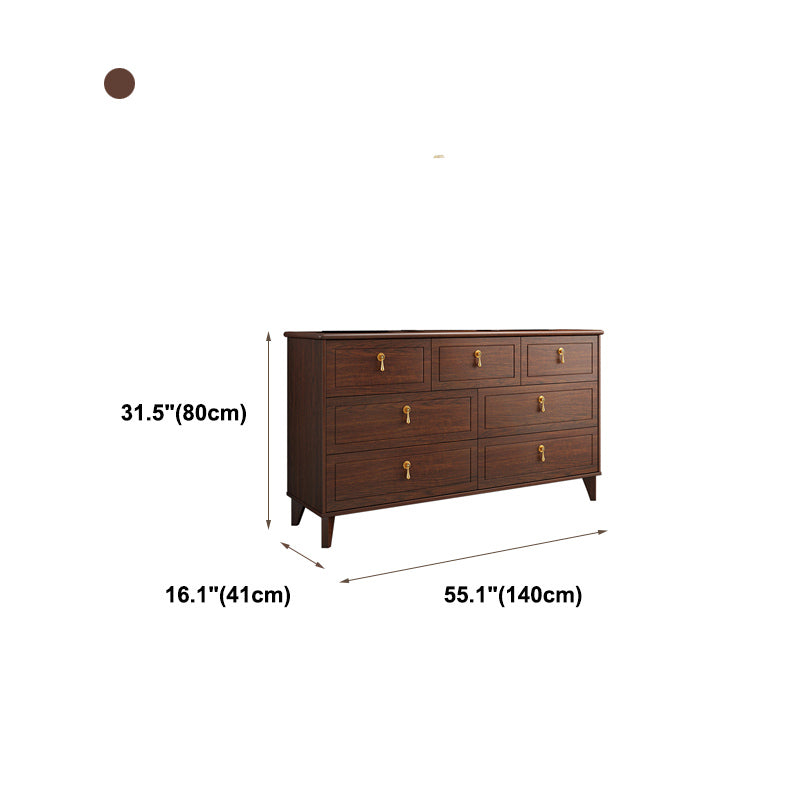 Classic Glam Wood Dresser Brown Dresser with Drawer for Bedroom