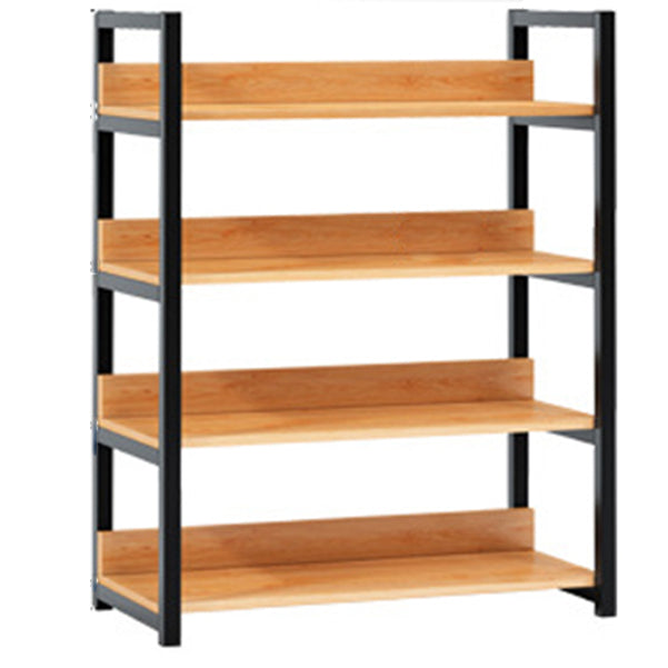 Contemporary Steel Frame Bookcase Wood Open Back Bookcase for Home Office