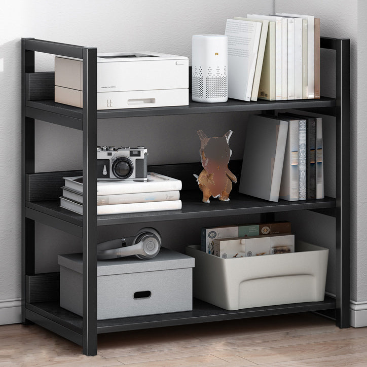 Contemporary Steel Frame Bookcase Wood Open Back Bookcase for Home Office