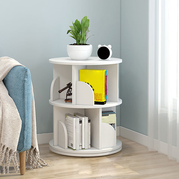 Modern Wooden Rotatable Bookcase Study Room Geometric Bookshelf