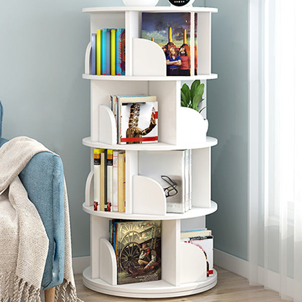 Modern Wooden Rotatable Bookcase Study Room Geometric Bookshelf