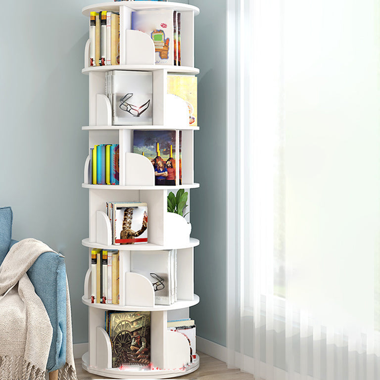 Modern Wooden Rotatable Bookcase Study Room Geometric Bookshelf
