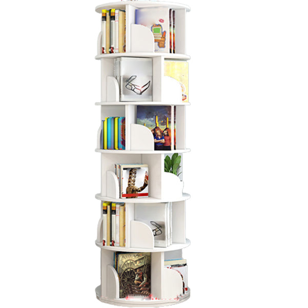 Modern Wooden Rotatable Bookcase Study Room Geometric Bookshelf