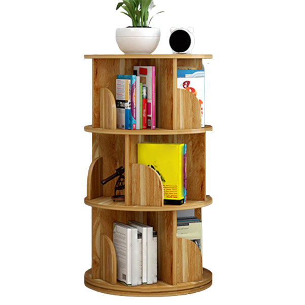 Modern Wooden Rotatable Bookcase Study Room Geometric Bookshelf