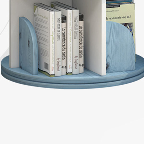 Modern Wooden Rotatable Bookcase Study Room Geometric Bookshelf