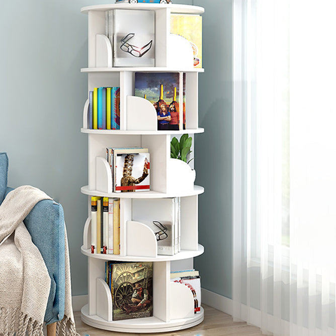 Modern Wooden Rotatable Bookcase Study Room Geometric Bookshelf
