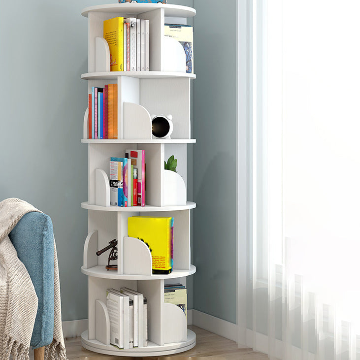 Modern Wooden Rotatable Bookcase Study Room Geometric Bookshelf