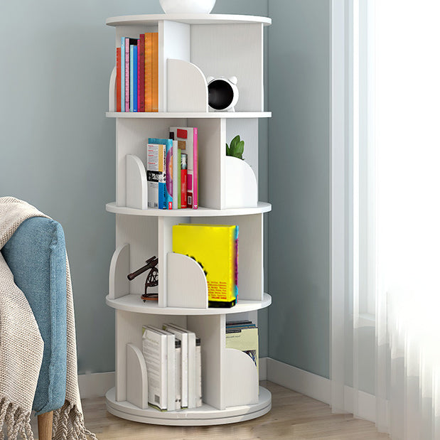 Modern Wooden Rotatable Bookcase Study Room Geometric Bookshelf