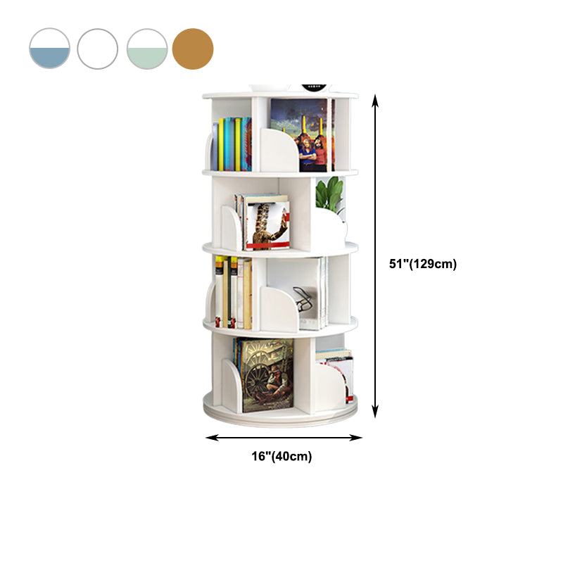 Modern Wooden Rotatable Bookcase Study Room Geometric Bookshelf