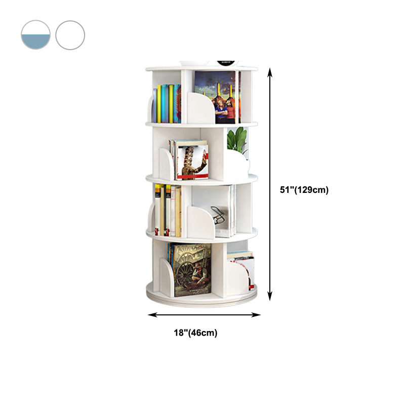 Modern Wooden Rotatable Bookcase Study Room Geometric Bookshelf