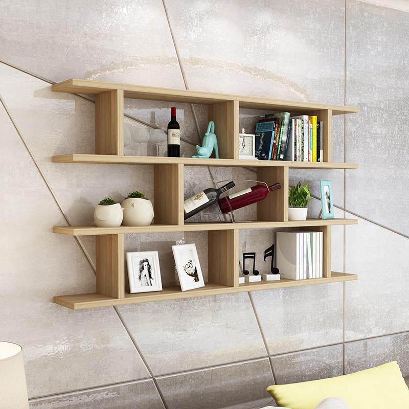 Scandinavian Floating Bookcase Wall Mounted Manufactured Wood Bookcase