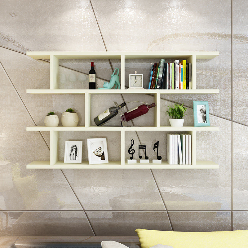Scandinavian Floating Bookcase Wall Mounted Manufactured Wood Bookcase