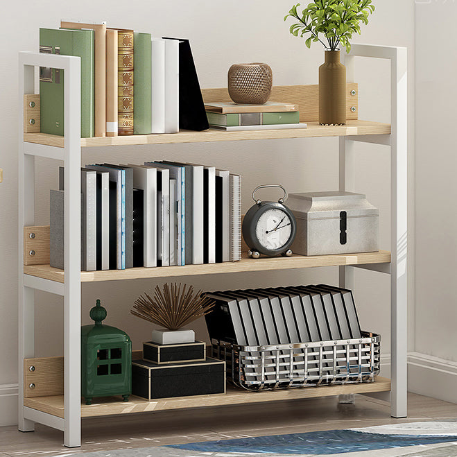 Open Steel Wood Bookcase Modern Home Simple Office Rectangular Bookshelf