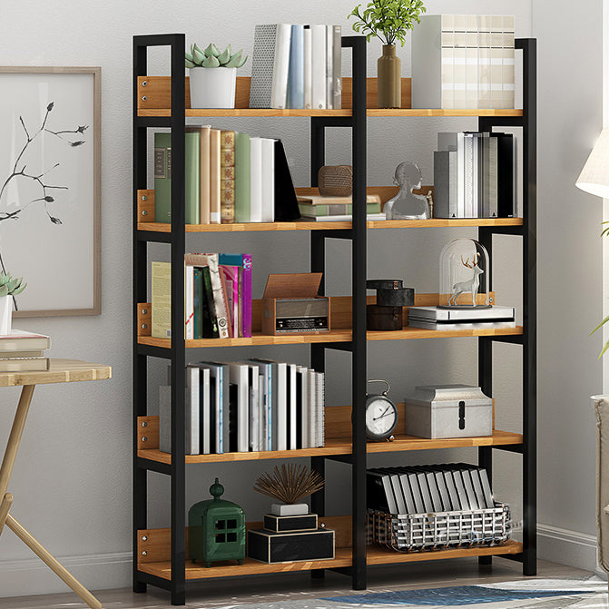 Open Steel Wood Bookcase Modern Home Simple Office Rectangular Bookshelf