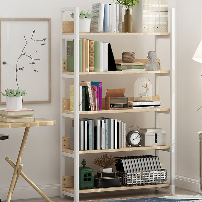 Open Steel Wood Bookcase Modern Home Simple Office Rectangular Bookshelf
