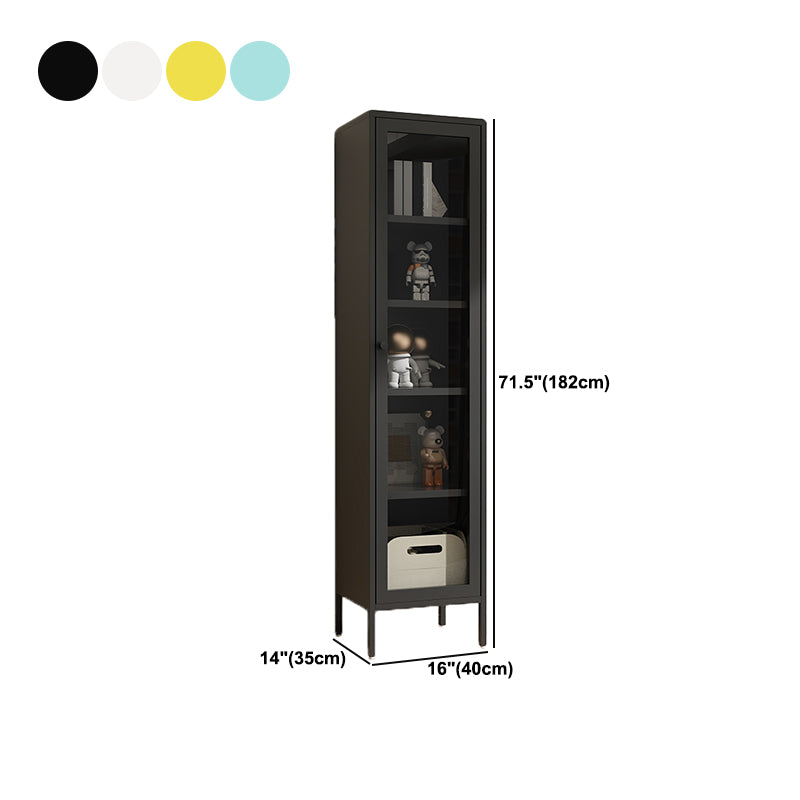13.78"W Bookshelf Scandinavian Style Bookcase with Door for Home and Office