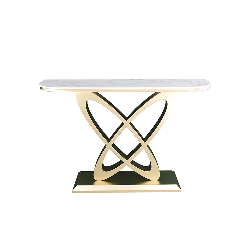 Pedestal Glam Slate Rectangle Scratch Resistant Console Table