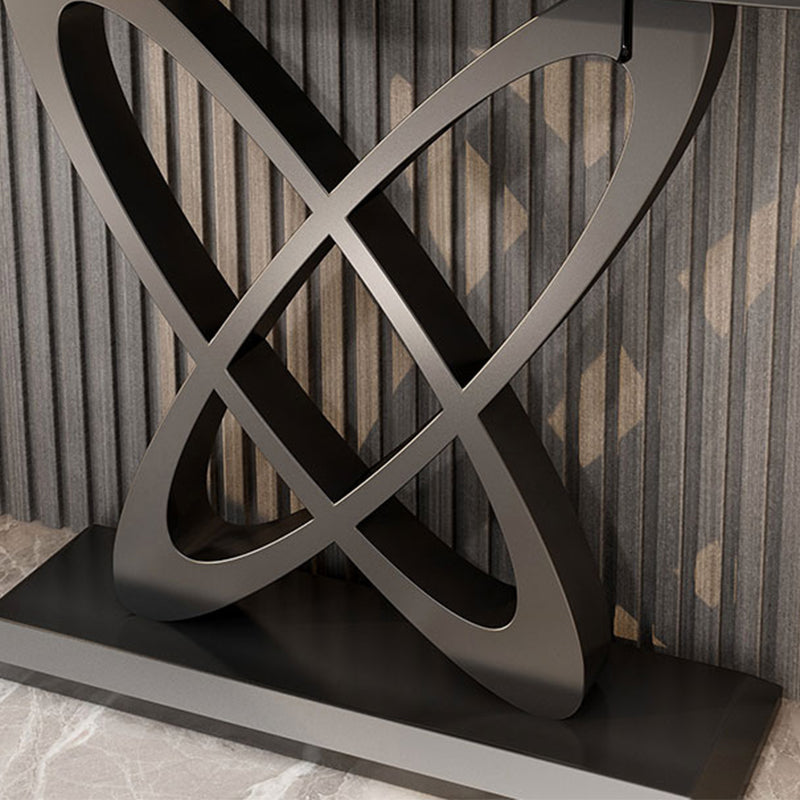 Pedestal Glam Slate Rectangle Scratch Resistant Console Table