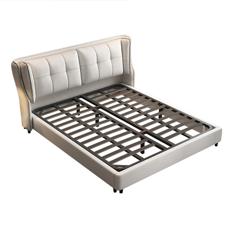 Contemporary Tufted Standard Bed with Wingback Headboard and Legs