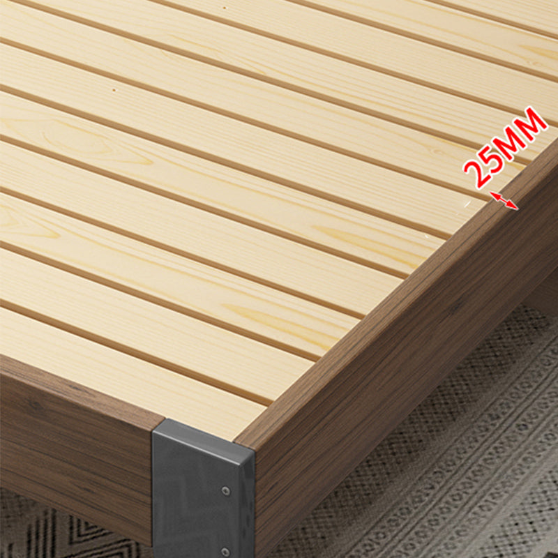 Modern Panel Wood Standard Bed with Rectangular Headboard for Bedroom