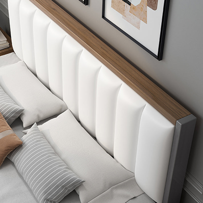 Modern Panel Wood Standard Bed with Rectangular Headboard for Bedroom