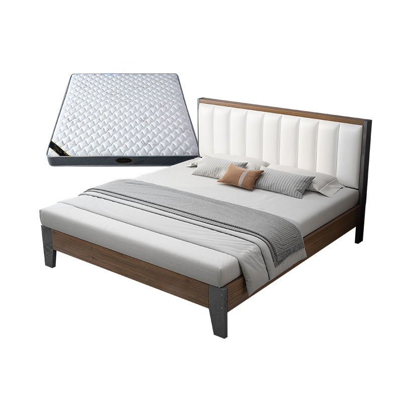 Modern Panel Wood Standard Bed with Rectangular Headboard for Bedroom