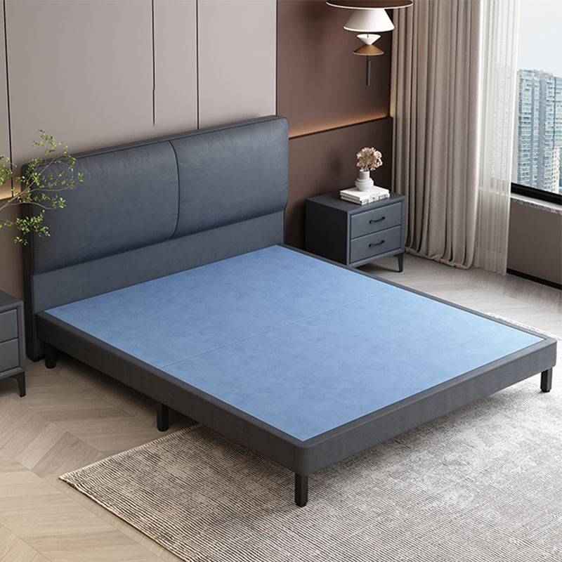 Modern Style Panel Wood Standard Bed with Rectangular Headboard