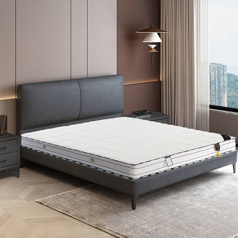 Modern Style Panel Wood Standard Bed with Rectangular Headboard