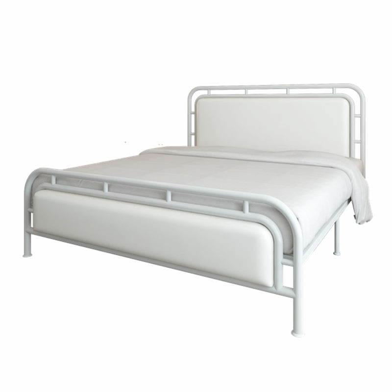 Contemporary Metal Open-Frame Standard Bed with Rectangular Headboard