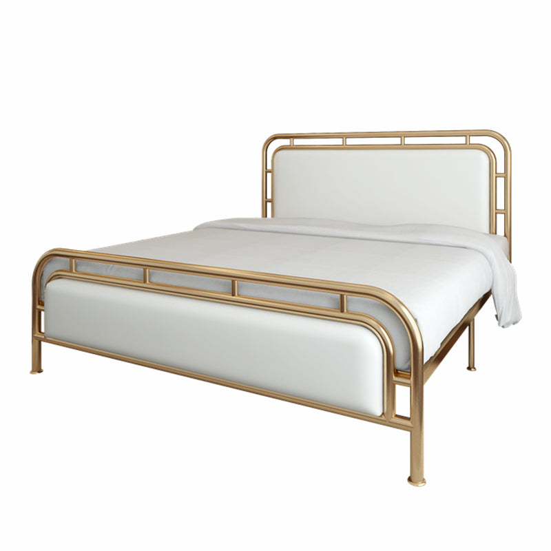 Contemporary Metal Open-Frame Standard Bed with Rectangular Headboard