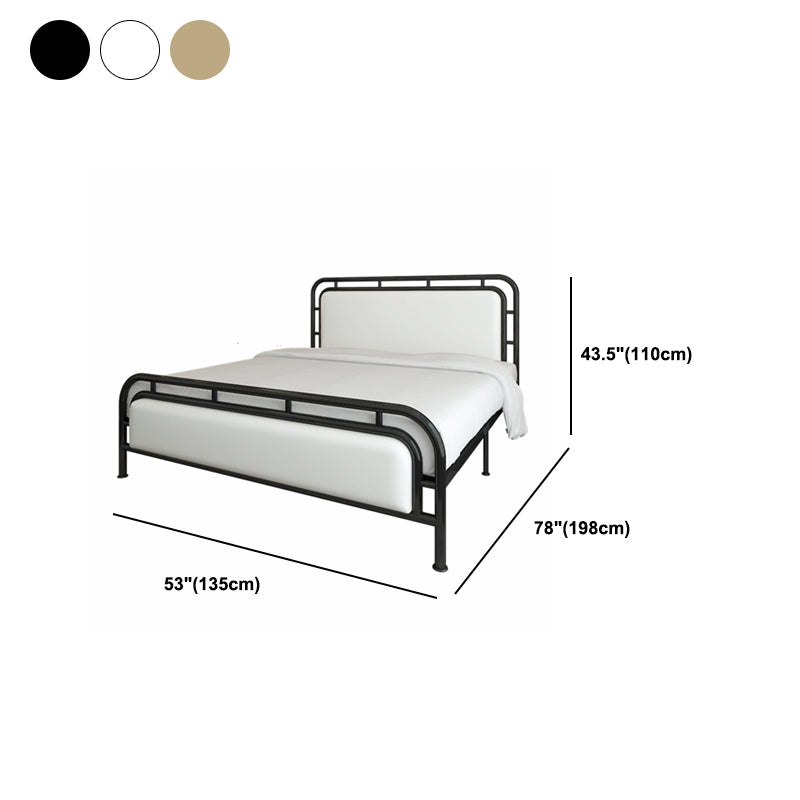 Contemporary Metal Open-Frame Standard Bed with Rectangular Headboard
