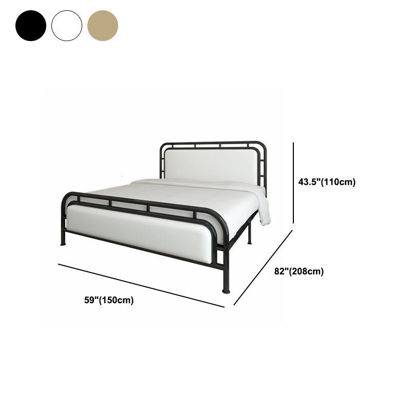 Contemporary Metal Open-Frame Standard Bed with Rectangular Headboard