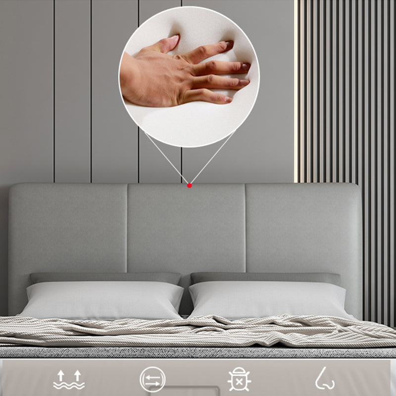 Modern Wooden Headboard with Rectangular Panel and Metal Legs