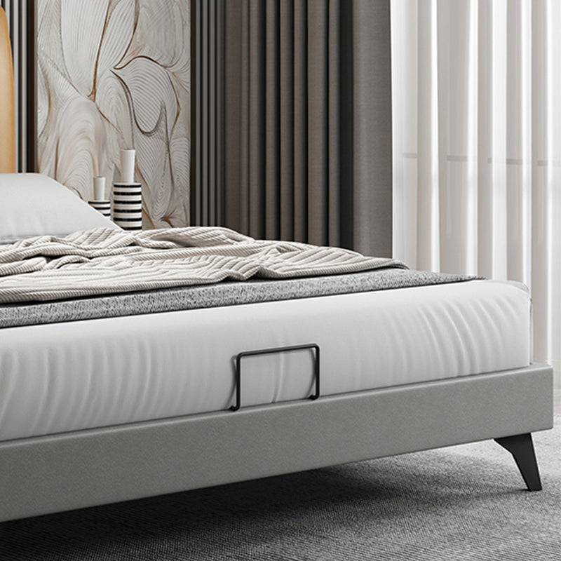 Modern Wooden Headboard with Rectangular Panel and Metal Legs