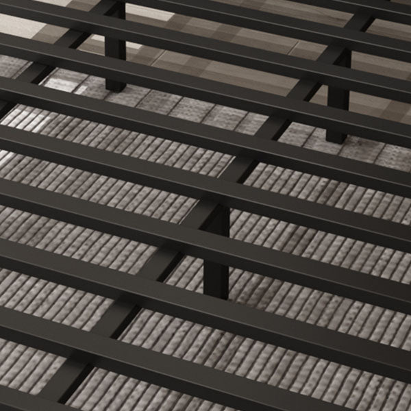 Modern Wire-Grid Metal Bed 78.74" L Bed Frame with Headboard