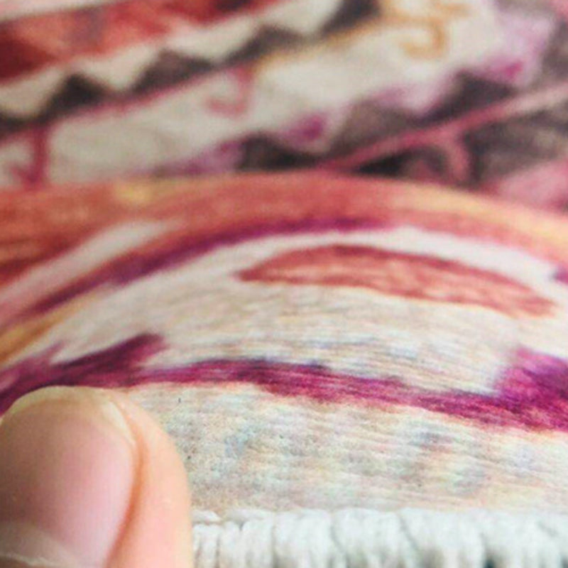 Classical Living Room Carpet Trendy Polyester Floral Print Non-Slip Backing Area Rug