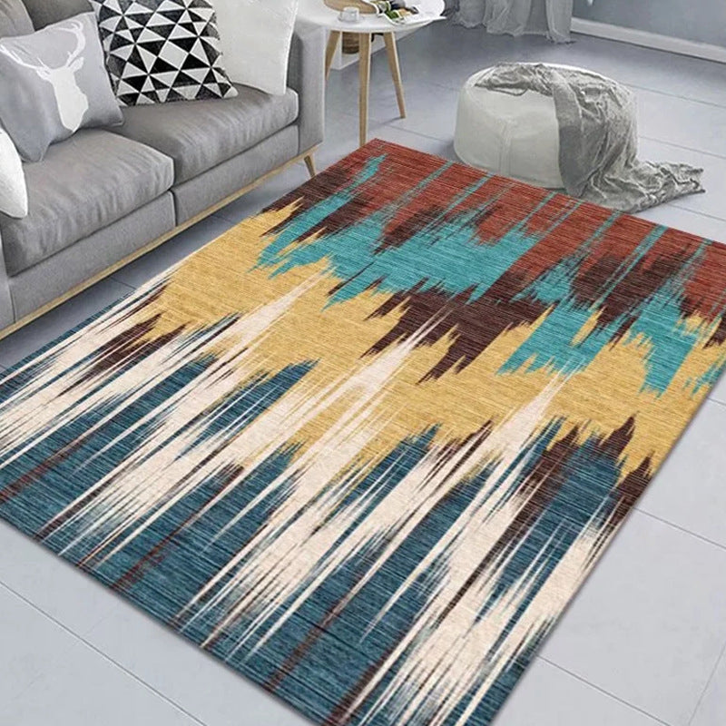 Creative Area Rug Abstract Pattern Carpet Polyester Stain Resistant Rug for Living Room