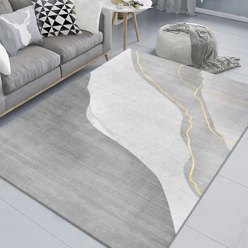 Creative Area Rug Abstract Pattern Carpet Polyester Stain Resistant Rug for Living Room