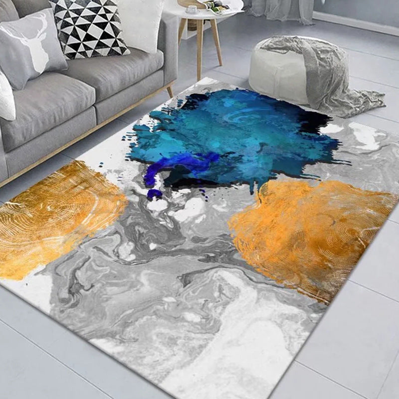 Creative Area Rug Abstract Pattern Carpet Polyester Stain Resistant Rug for Living Room