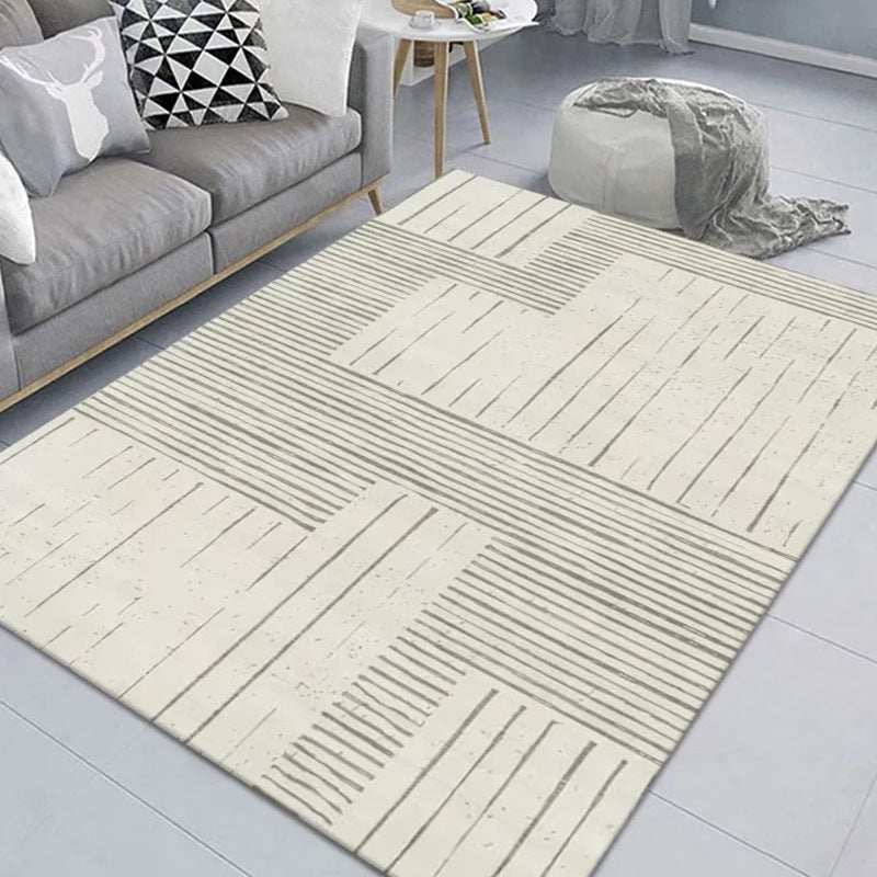 Creative Area Rug Abstract Pattern Carpet Polyester Stain Resistant Rug for Living Room