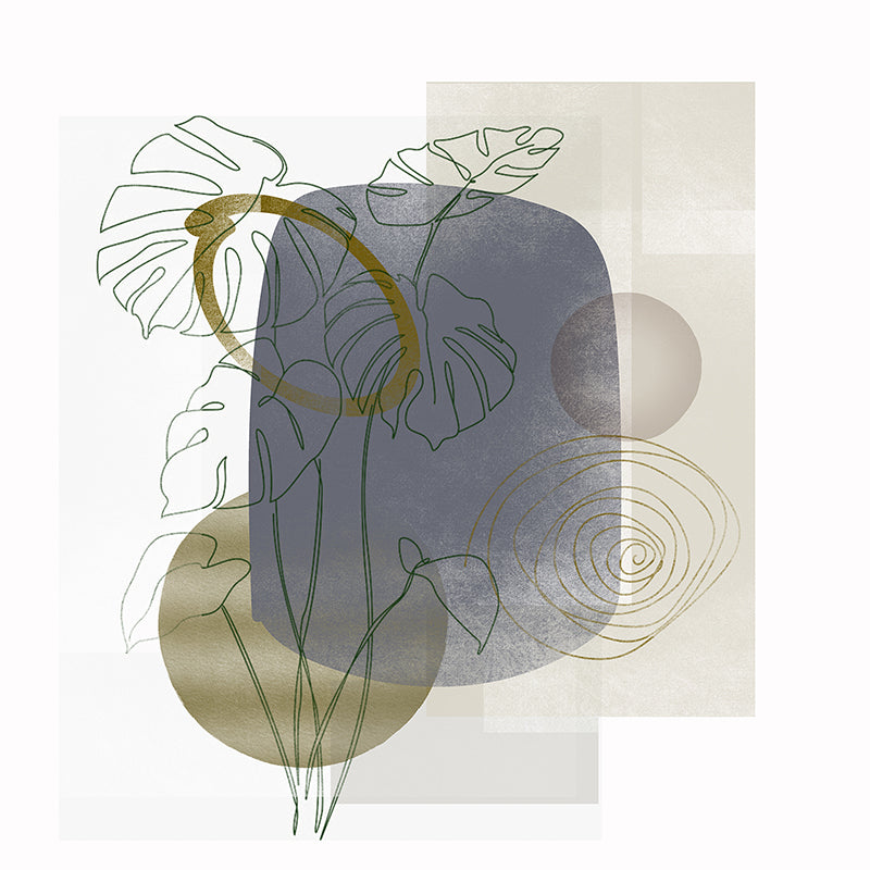 Plants Illustration Mildew Resistant Wallpaper Environmental Sleeping Room Wall Mural