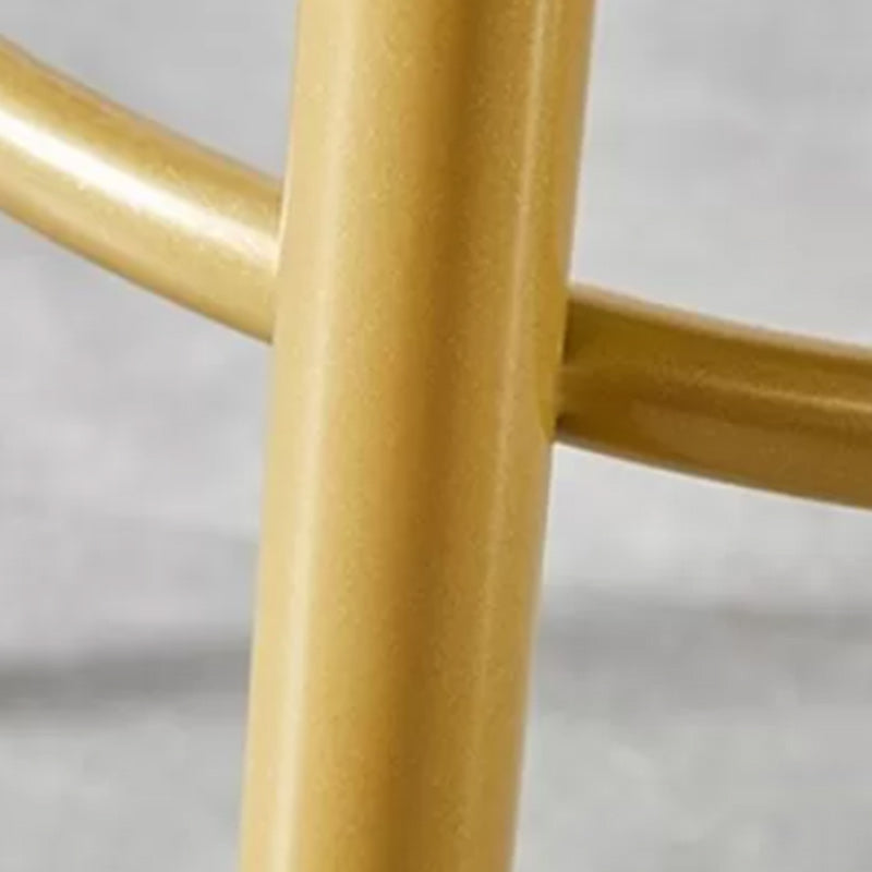 Glam Armless Backrest Counter Stool Iron Dining Room Bar Stool with Velvet Cushion