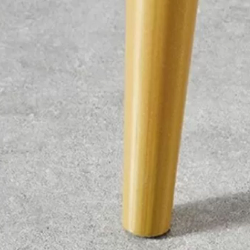 Glam Armless Backrest Counter Stool Iron Dining Room Bar Stool with Velvet Cushion