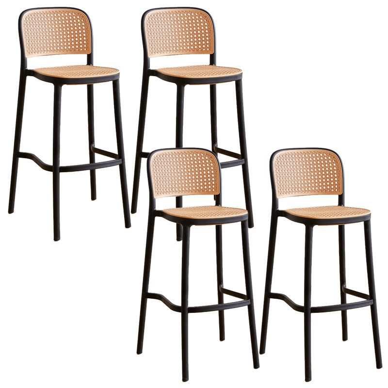 Nordic Style Bar-stool Plastic Bar Stool with Plastic Legs for Home