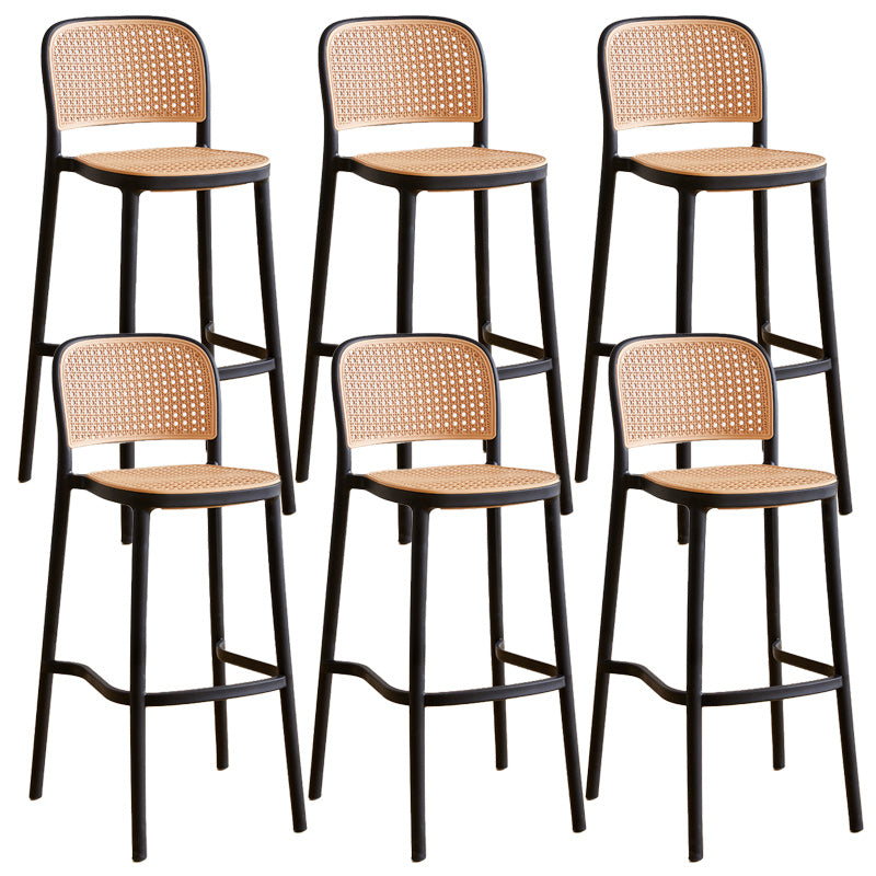 Nordic Style Bar-stool Plastic Bar Stool with Plastic Legs for Home