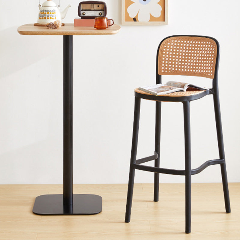 Nordic Style Bar-stool Plastic Bar Stool with Plastic Legs for Home