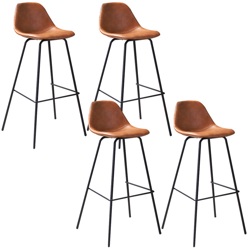 Contemporary Style Bar-stool Bucket Bar Stool with Metal Legs for Home